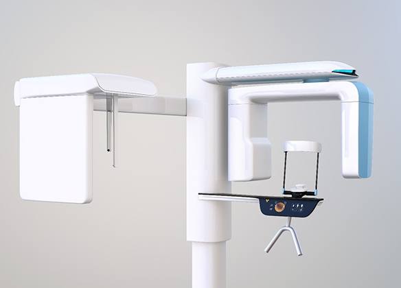 C B C T scanning machine with grey background